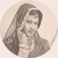 Ghulam Markhat, 10 x 10 inch, Graphite on Paper, Figurative Painting, AC-GHM-006 Ghulam Markhat, 10 x 10 inch, Graphite on Paper, Figurative Painting, AC-GHM-006